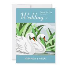 Natuur Lovers Swan Wedding Uitnodiging