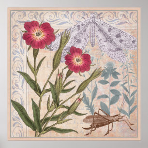 Natuur Lover's Wall Art Wildbloemen en insecten Poster