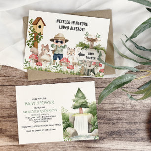 Natuur Loving Baby Animals Baby shower Kaart