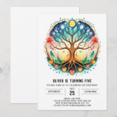 Natuur Magische Boom van het Leven Verjaardag Kaart (Voorkant / Achterkant)
