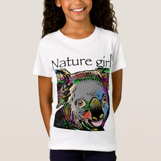 Natuur meisje koala regenboogdier t-shirt (Voorkant)