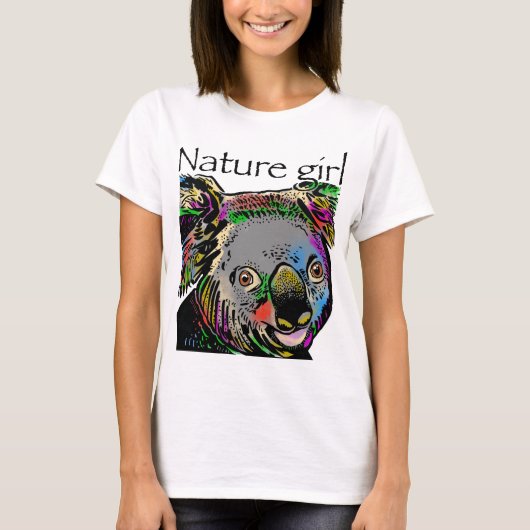 Natuur meisje koala regenboogdieren t-shirt (Voorkant)