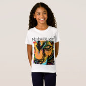 Natuur meisje leeuwenregenboogdieren t-shirt (Voorkant volledig)