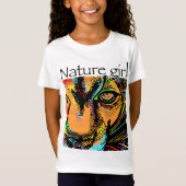 Natuur meisje leeuwenregenboogdieren t-shirt (Voorkant)