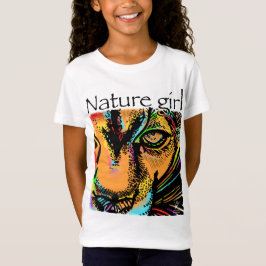 Natuur meisje leeuwenregenboogdieren t-shirt
