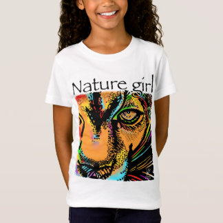 Natuur meisje leeuwenregenboogdieren t-shirt