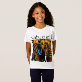 Natuur meisje olifant regenboogdieren t-shirt (Voorkant volledig)