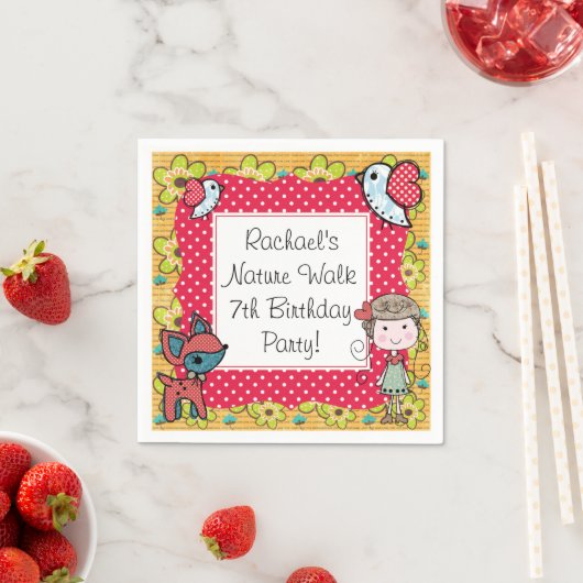 Natuur meisje wegwerp papieren servetten (Insitu)