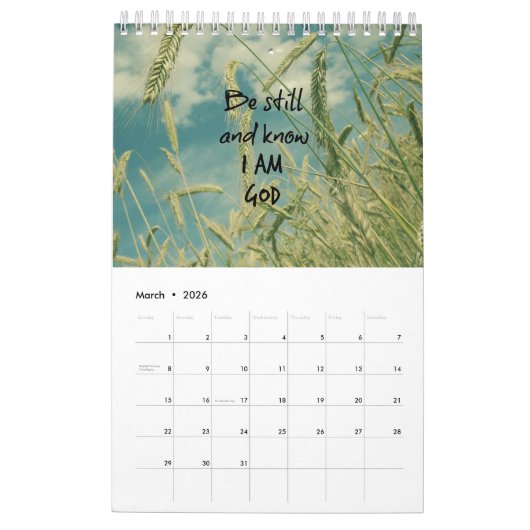 Natuur met Bijbelverzen 2016 Kalender (Mar 2026)