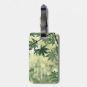 Natuur met groene bladeren Botanische monogram Bagagelabel (Achterkant verticaal)