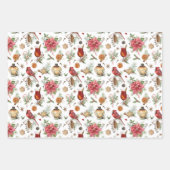 Natuur met kerst Greenery Red Bird Pine Inpakpapier Vel (Voorkant 2)