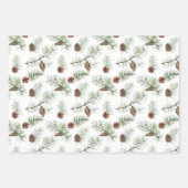 Natuur met kerst Greenery Red Bird Pine Inpakpapier Vel (Voorkant)