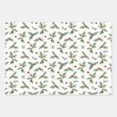 Natuur met kerst Greenery Red Bird Pine Inpakpapier Vel (Voorkant 3)