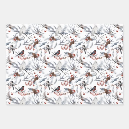 Natuur met kerst met wilde dieren  inpakpapier vel (Voorkant 2)