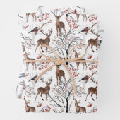 Natuur met kerst met wilde dieren  inpakpapier vel (In situ)
