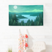 Natuur met rivieren en heuvels spandoek (Insitu)