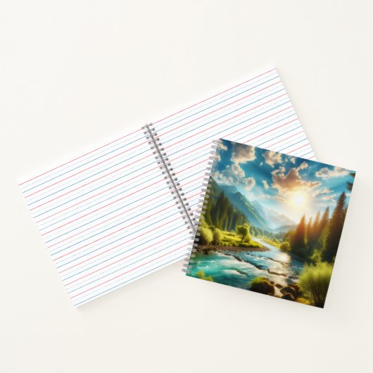 Natuur met riviertje notitieboek (Binnen)