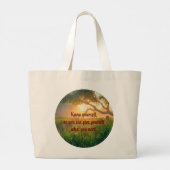 Natuur met tekst grote tote bag (Achterkant)