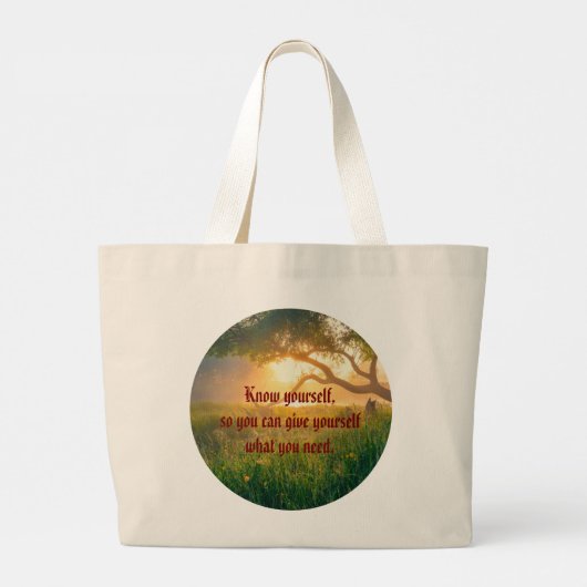 Natuur met tekst grote tote bag (Achterkant)