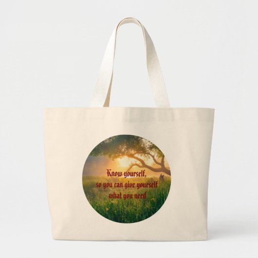 Natuur met tekst grote tote bag (Voorkant)