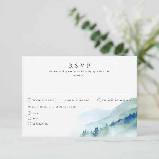 Natuur met Toverdreven RSVP-Kaarten RSVP Kaartje (Staand voorkant)