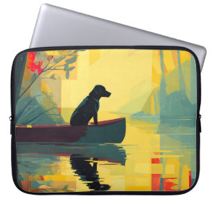 Natuur Minimalist Zwarte Labrador Kano Laptop Sleeve