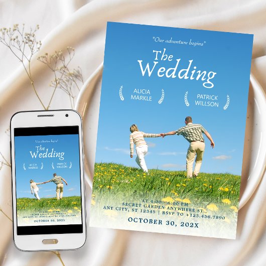 Natuur Minimalistisch drama film poster bruiloft f Kaart