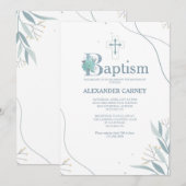 Natuur minimalistische doopuitnodiging kaart (Voorkant / Achterkant)