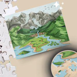 Natuur minimalistische puzzel | Cadeau voor famili