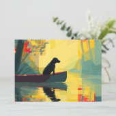 Natuur Minimalistische Zwarte Labrador Kano Aankondiging (Staand voorkant)