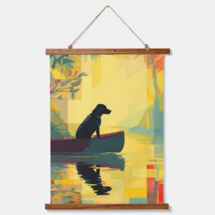Natuur Minimalistische Zwarte Labrador Kano Hangend Wandkleed