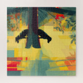 Natuur Minimalistische Zwarte Labrador Kano Legpuzzel (Horizontaal)