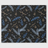 Natuur Modern Botanisch Kerstcadeau Cadeaupapier (Vlak)