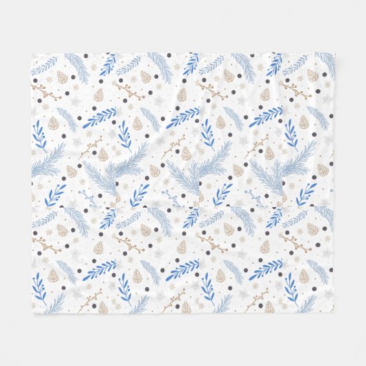 Natuur Modern Botanisch Kerstcadeau Fleece Deken (Voorkant (Horizontaal))