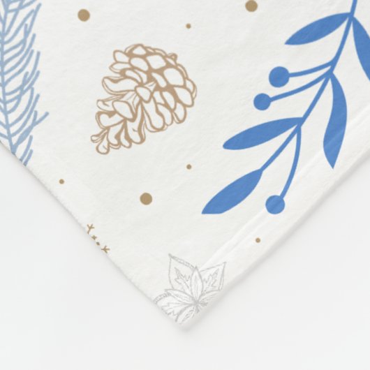 Natuur Modern Botanisch Kerstcadeau Fleece Deken (Hoek)