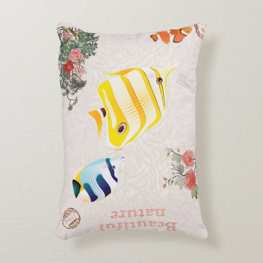 Natuur moderne visvloeren verlaten accent kussen (Voorkant(Verticaal))