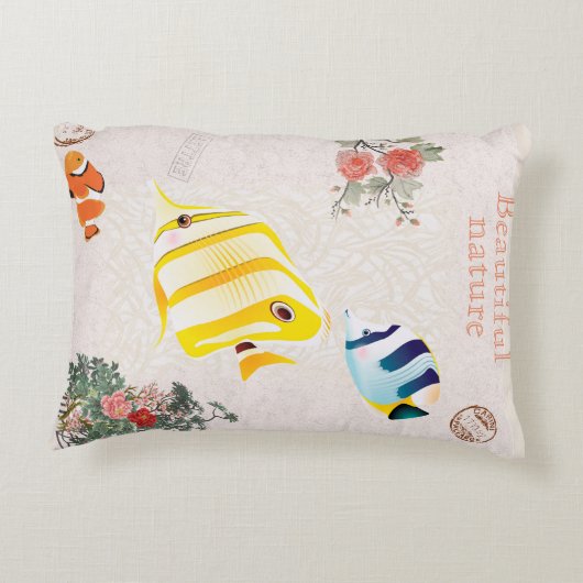 Natuur  moderne visvloeren verlaten accent kussen (Achterkant)