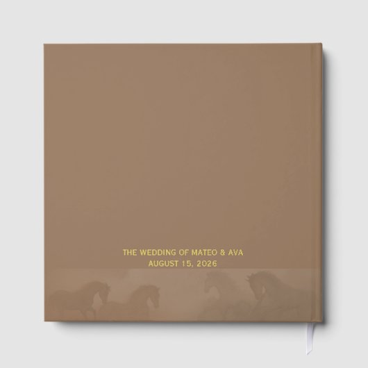 Natuur Mooie Bruine Paarden bruiloft gastenboek (Achterkant)