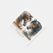 Natuur Mooie Bruine Paarden Trouwpapier Servet (Hoek)