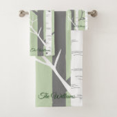 Natuur mooie groene vogelboom bad handdoek (Insitu)