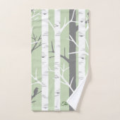 Natuur mooie groene vogelboom bad handdoek (Handdoek)