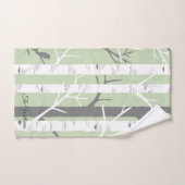 Natuur mooie groene vogelboom bad handdoek (Handdoek)