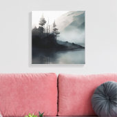 Natuur Mooie Lake Art Stretched Canvas Print (Insitu (Woonkamer))