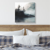 Natuur Mooie Lake Art Stretched Canvas Print (Insitu (Slaapkamer))