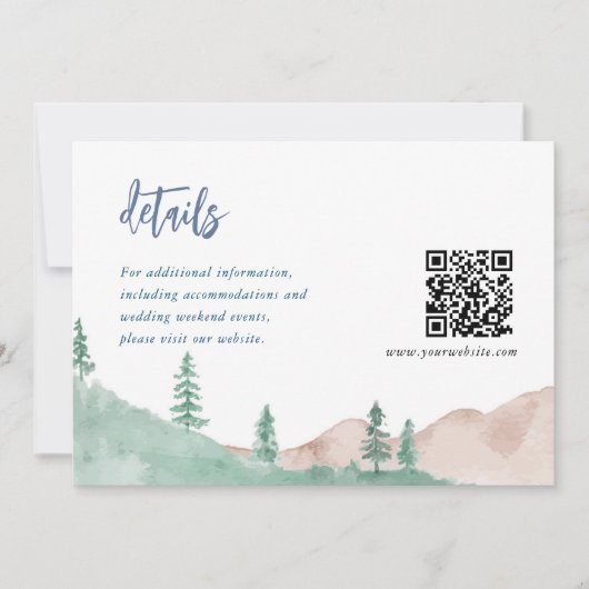 Natuur Mountain Forest Wedding Enclosure kaarten (Voorkant)