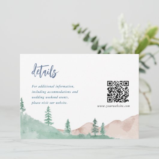 Natuur Mountain Forest Wedding Enclosure kaarten (Staand voorkant)