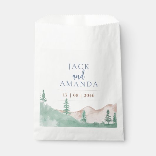 Natuur Mountain Forest Wedding Favors Bag Bedankzakje (Voorkant)