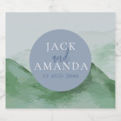 Natuur Mountain Forest Wijnfles Label & Sticker (Enkel label)