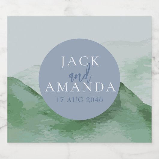 Natuur Mountain Forest Wijnfles Label & Sticker (Enkel label)