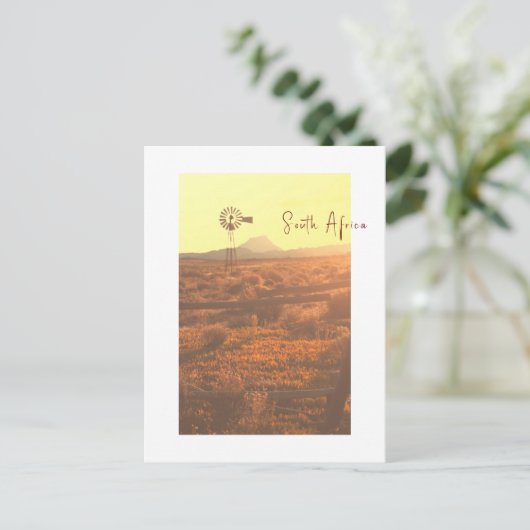 Natuur Mountain South Africa ZA Wind Pump Briefkaart (Staand voorkant)